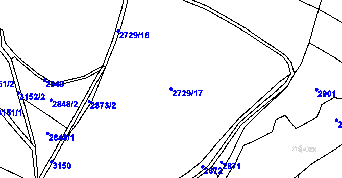 Parcela st. 2729/17 v KÚ Čistá u Horek, Katastrální mapa