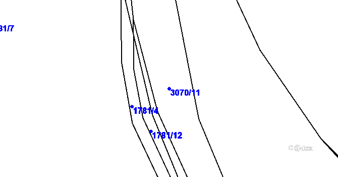Parcela st. 3070/11 v KÚ Čistá u Horek, Katastrální mapa