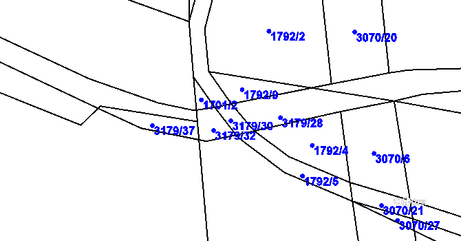 Parcela st. 3179/30 v KÚ Čistá u Horek, Katastrální mapa