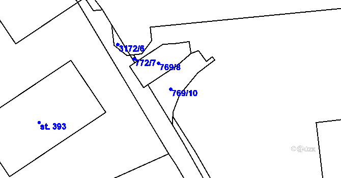 Parcela st. 769/10 v KÚ Čistá u Horek, Katastrální mapa