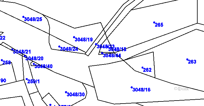 Parcela st. 3048/44 v KÚ Čistá u Horek, Katastrální mapa