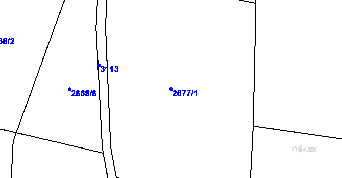 Parcela st. 2677/1 v KÚ Čistá u Horek, Katastrální mapa