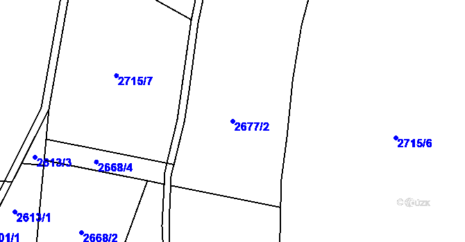 Parcela st. 2677/2 v KÚ Čistá u Horek, Katastrální mapa