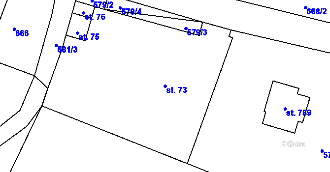 Parcela st. 73 v KÚ Čistá u Litomyšle, Katastrální mapa