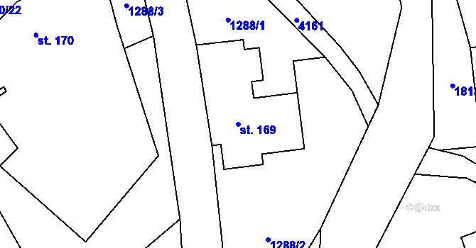 Parcela st. 169 v KÚ Čistá u Litomyšle, Katastrální mapa