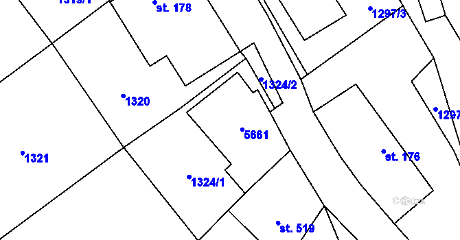 Parcela st. 177 v KÚ Čistá u Litomyšle, Katastrální mapa