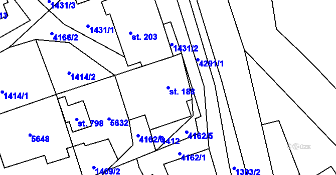 Parcela st. 188 v KÚ Čistá u Litomyšle, Katastrální mapa
