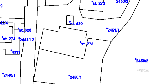 Parcela st. 275 v KÚ Čistá u Litomyšle, Katastrální mapa