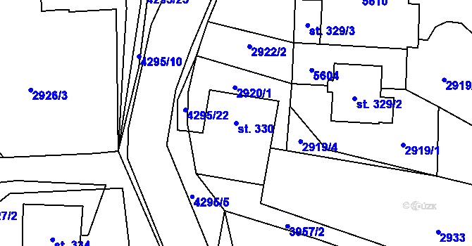 Parcela st. 330 v KÚ Čistá u Litomyšle, Katastrální mapa
