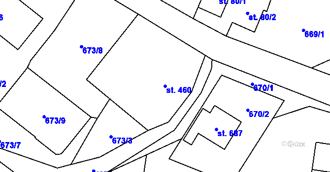 Parcela st. 460 v KÚ Čistá u Litomyšle, Katastrální mapa
