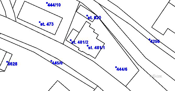 Parcela st. 481/1 v KÚ Čistá u Litomyšle, Katastrální mapa