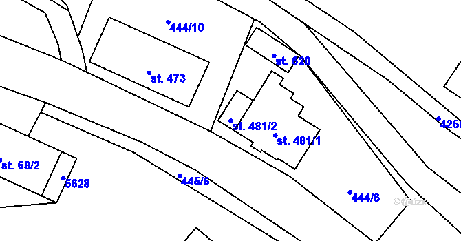 Parcela st. 481/2 v KÚ Čistá u Litomyšle, Katastrální mapa