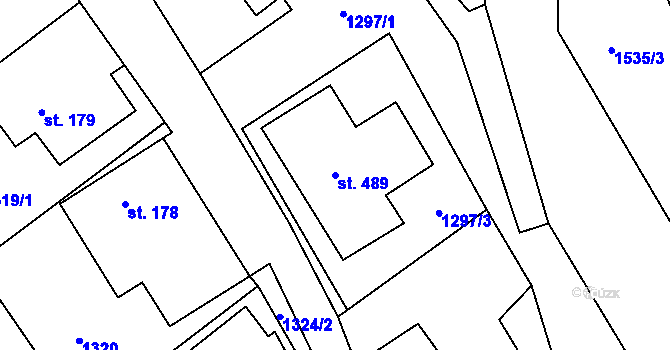 Parcela st. 489 v KÚ Čistá u Litomyšle, Katastrální mapa