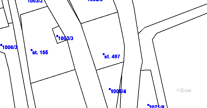 Parcela st. 497 v KÚ Čistá u Litomyšle, Katastrální mapa