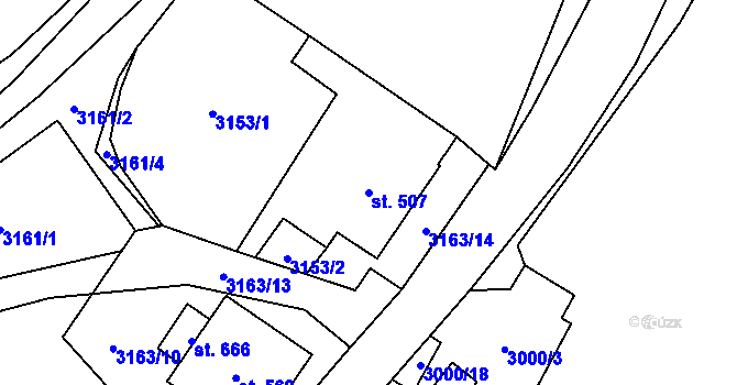 Parcela st. 507 v KÚ Čistá u Litomyšle, Katastrální mapa