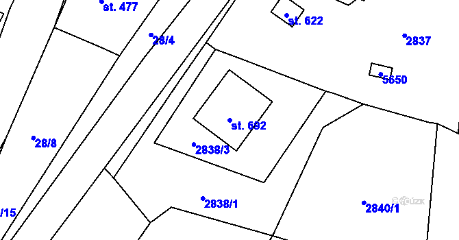 Parcela st. 692 v KÚ Čistá u Litomyšle, Katastrální mapa