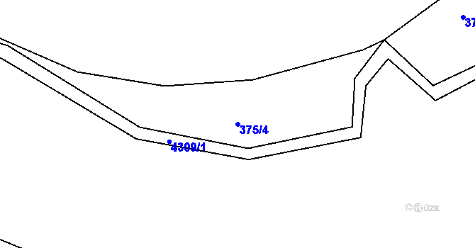 Parcela st. 375/4 v KÚ Čistá u Litomyšle, Katastrální mapa