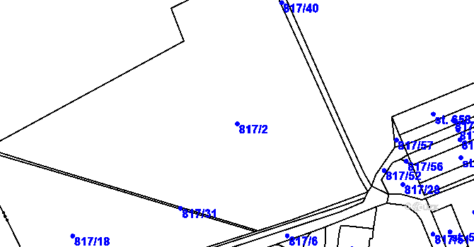 Parcela st. 817/2 v KÚ Čistá u Litomyšle, Katastrální mapa
