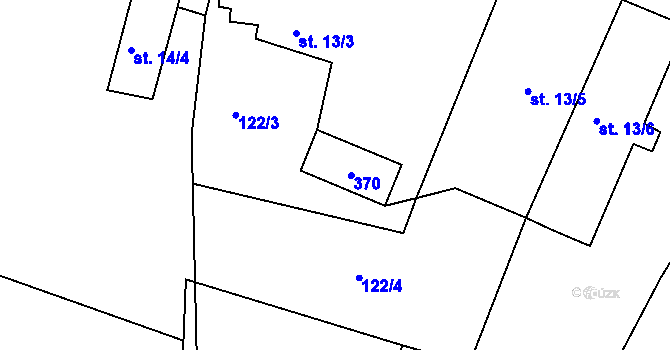 Parcela st. 13/2 v KÚ Čistěves, Katastrální mapa