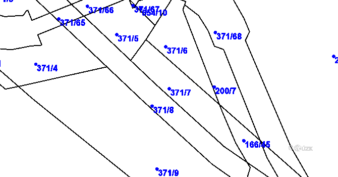 Parcela st. 371/7 v KÚ Čistěves, Katastrální mapa