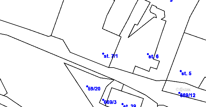 Parcela st. 7/1 v KÚ Čivice, Katastrální mapa