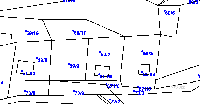 Parcela st. 60/2 v KÚ Čivice, Katastrální mapa