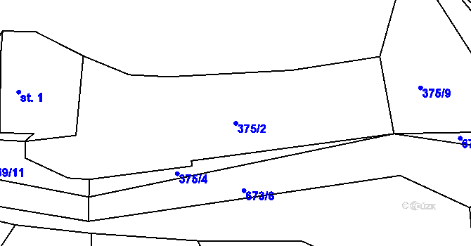 Parcela st. 375/2 v KÚ Čivice, Katastrální mapa