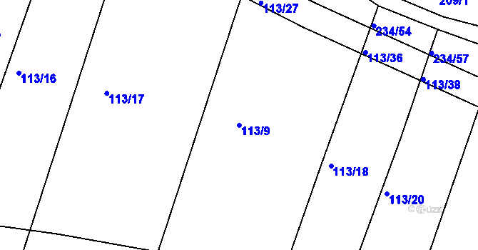 Parcela st. 113/9 v KÚ Čivice, Katastrální mapa