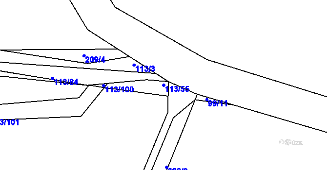 Parcela st. 113/55 v KÚ Čivice, Katastrální mapa