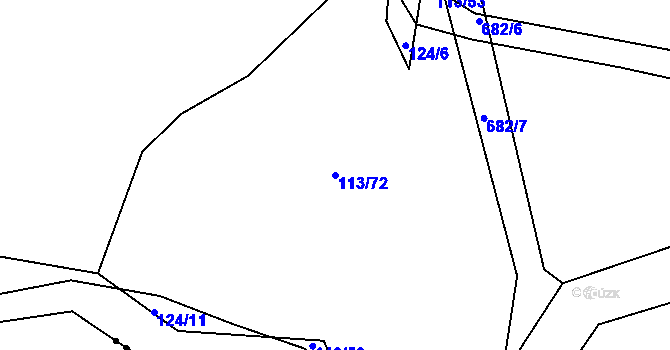 Parcela st. 113/72 v KÚ Čivice, Katastrální mapa