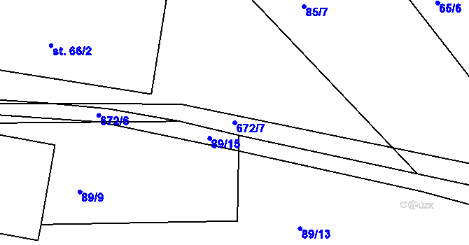 Parcela st. 672/7 v KÚ Čivice, Katastrální mapa