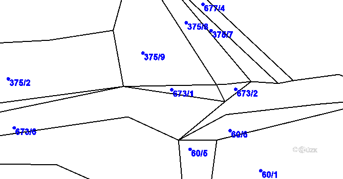 Parcela st. 673/1 v KÚ Čivice, Katastrální mapa