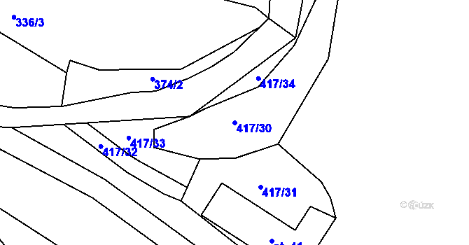 Parcela st. 417/30 v KÚ Čivice, Katastrální mapa