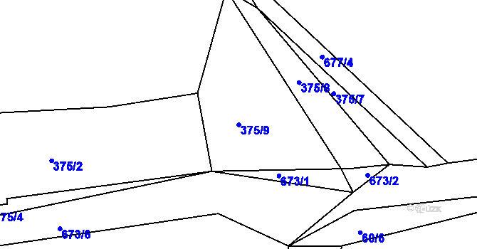 Parcela st. 375/9 v KÚ Čivice, Katastrální mapa
