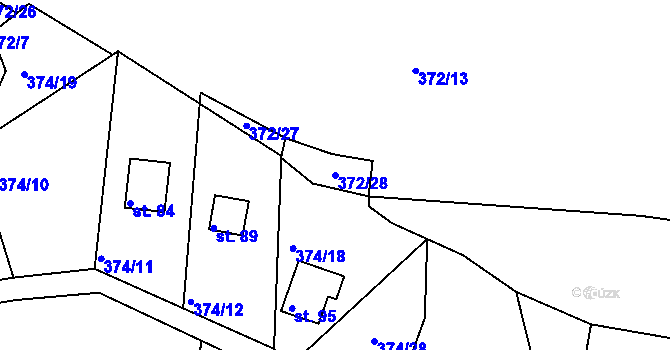 Parcela st. 372/28 v KÚ Čivice, Katastrální mapa