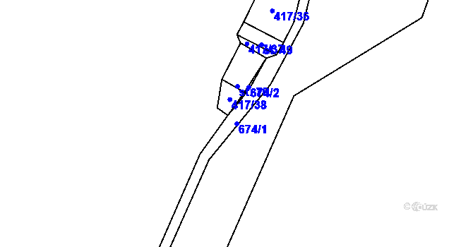 Parcela st. 674/1 v KÚ Čivice, Katastrální mapa