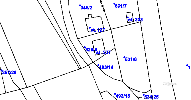 Parcela st. 237 v KÚ Čižice, Katastrální mapa
