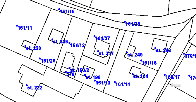 Parcela st. 347 v KÚ Čižice, Katastrální mapa