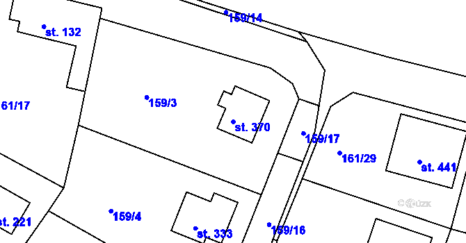 Parcela st. 370 v KÚ Čižice, Katastrální mapa