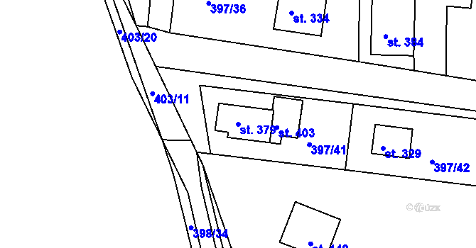 Parcela st. 379 v KÚ Čižice, Katastrální mapa