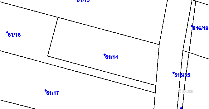 Parcela st. 61/14 v KÚ Čižice, Katastrální mapa
