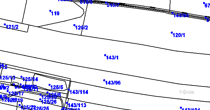 Parcela st. 143/1 v KÚ Čižice, Katastrální mapa