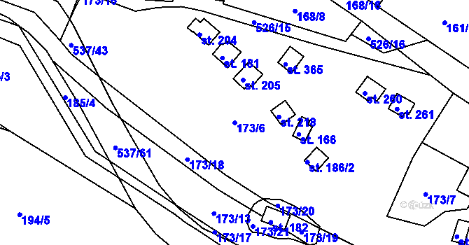 Parcela st. 173/6 v KÚ Čižice, Katastrální mapa