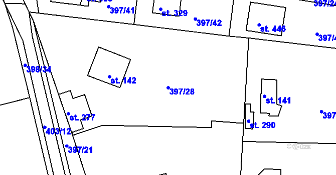Parcela st. 397/28 v KÚ Čižice, Katastrální mapa