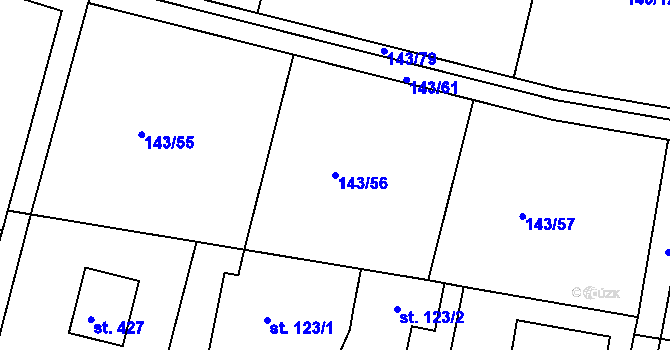 Parcela st. 143/56 v KÚ Čižice, Katastrální mapa