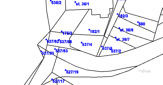 Parcela st. 537/4 v KÚ Čižice, Katastrální mapa