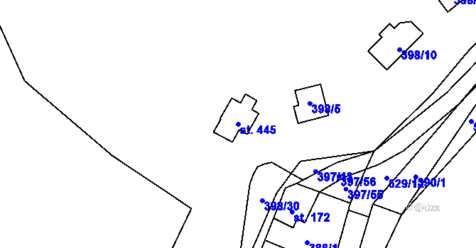 Parcela st. 445 v KÚ Čižice, Katastrální mapa
