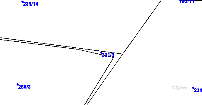 Parcela st. 231/3 v KÚ Čižice, Katastrální mapa
