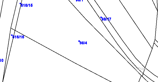 Parcela st. 98/4 v KÚ Čižice, Katastrální mapa