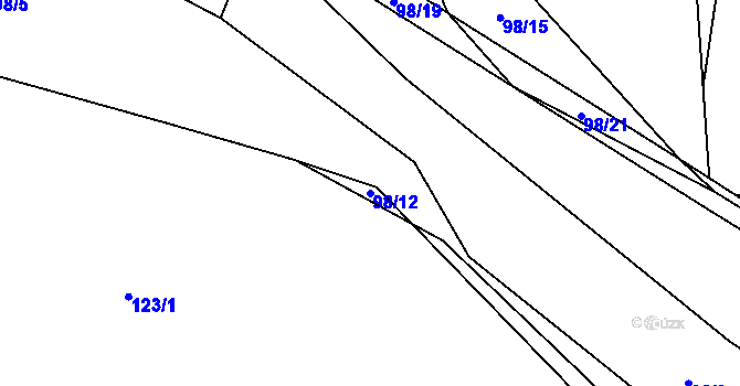 Parcela st. 98/12 v KÚ Čižice, Katastrální mapa